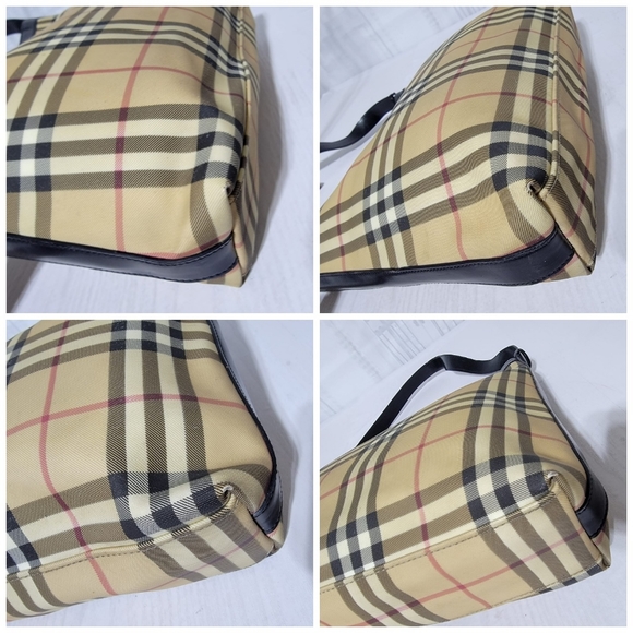 Burberry Beige/Black Nova Check Coated Canvas Shoulder Bag - Picture 11 of 12